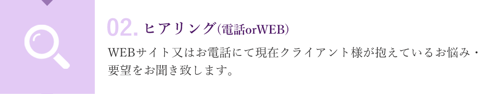 02.ヒアリング(電話orWEB)