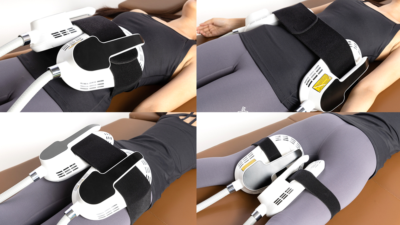 電磁パルス痩身機 Beat Slimer 腹部・臀部・脚使用イメージ図